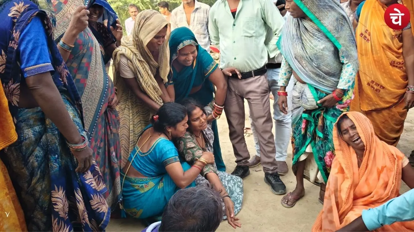 Family members weeping inconsolably after the discovery of Abhishek's body